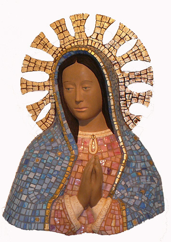 our lady of guadalupe mosaic sculpture
